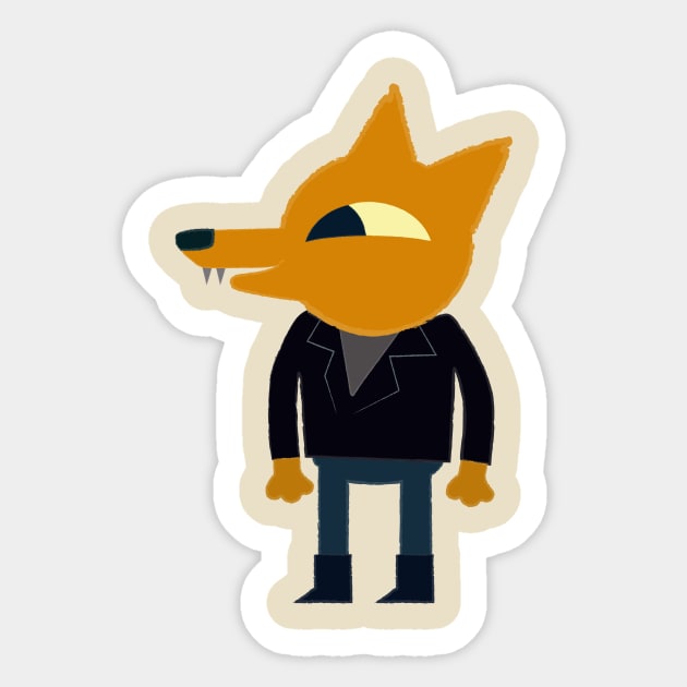 Night in the Woods Gregg Sticker by SilhouettePop